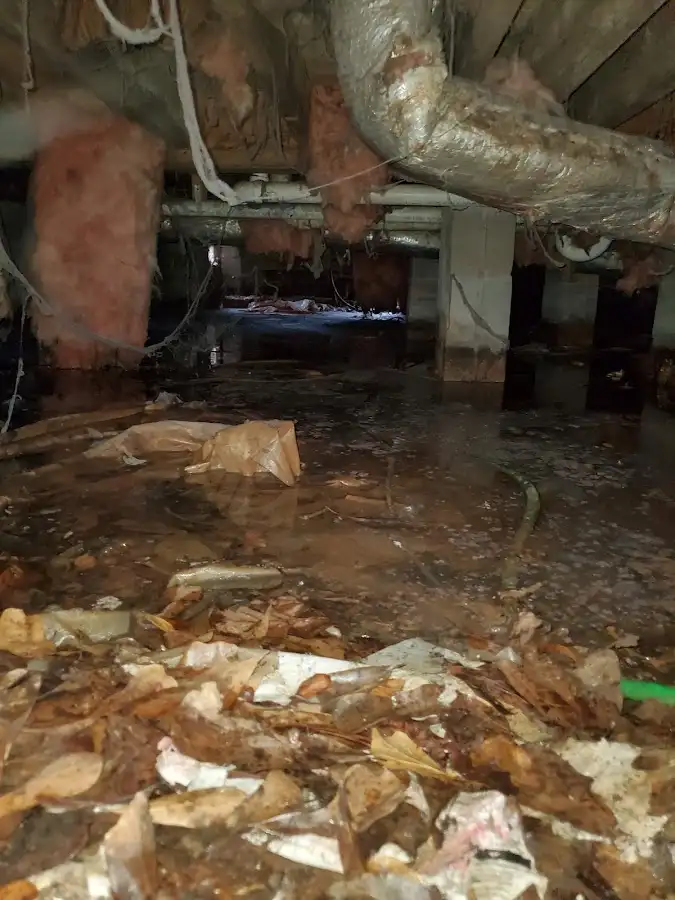 Crawl space flood assessment for Commercial Water Damage Restoration in Bessemer City